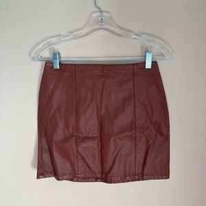 forever 21 burnt orange leather skirt